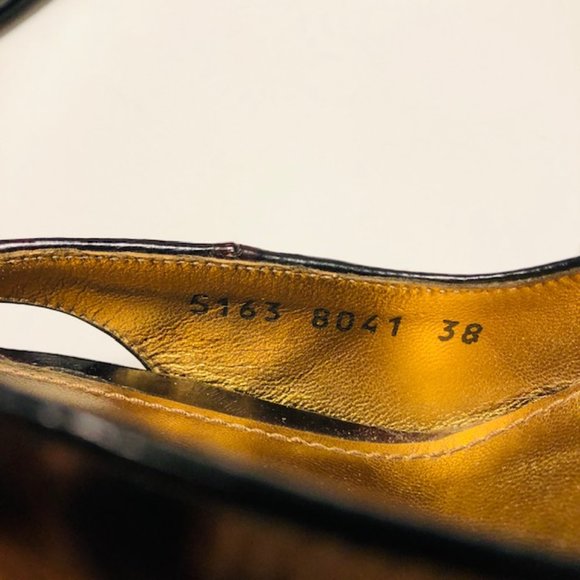 Dolce & Gabbana Sz 38 Vintage Vero Cuoio Leopard Pointed Toe 3” Slingback Pumps - Picture 16 of 16